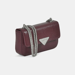 Bolsa Crossbody Cristal Snake Vinho