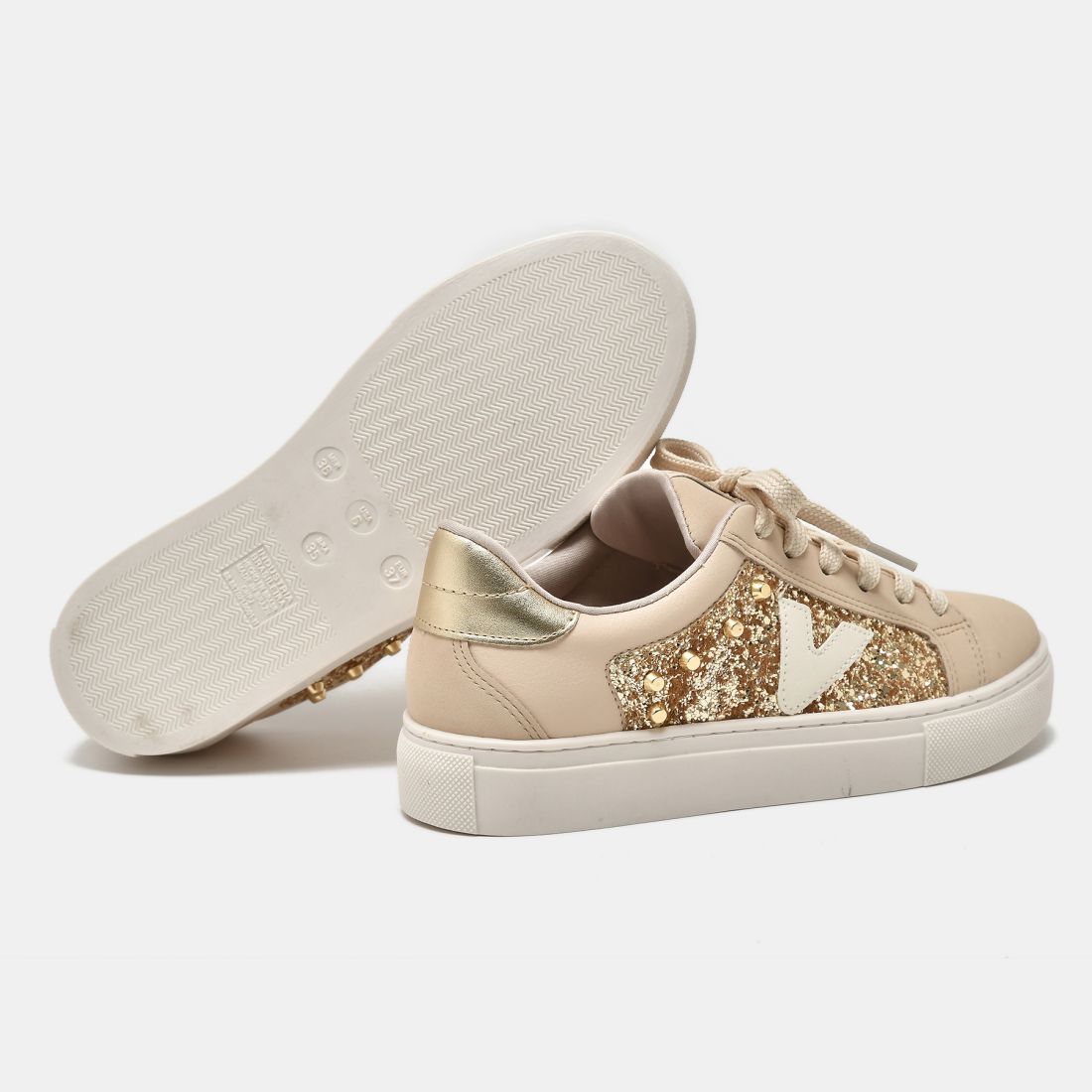 Tênis Casual Bege-dourado-off White