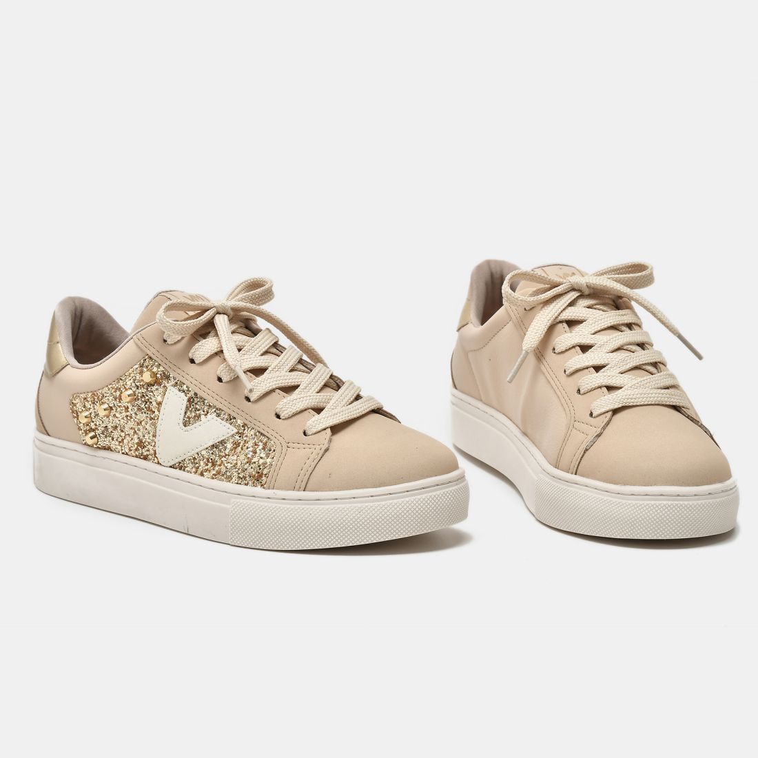 Tênis Casual Bege-dourado-off White